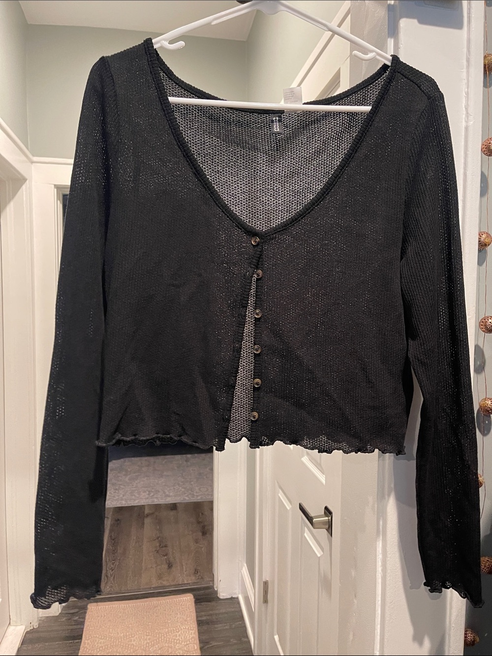 H&M Black Long Sleeve Button-Front Cardigan